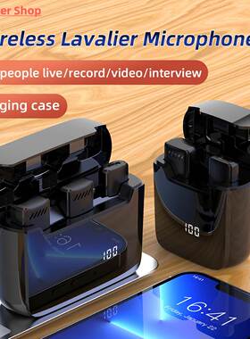 Wireless Lavalier Microphone With Display Charging Box Porta
