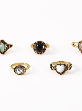 new rhinestones joint ring Retro fashion knuckle rings set