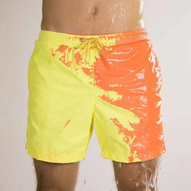 Beach Shorts Men Magical Color Change Swimming Short Trunks
