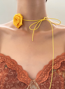 Rose Blossom Sexy Neckchain flower Jewelry choker 玫瑰花项炼