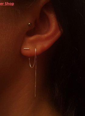 New Fashion Minimalist Long Earring Silver Color Simple Tass