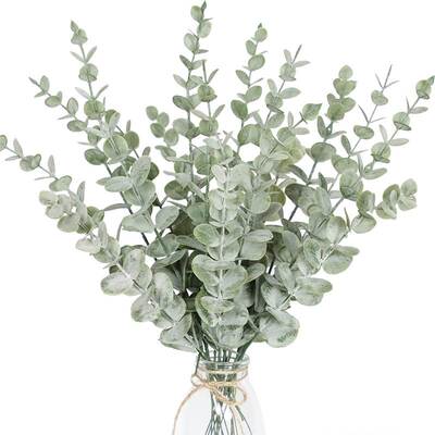 10pcs Artificial Plants Eucalyptus Leaves Green Leaf Branche
