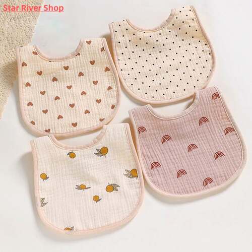 Cotton Gause Baby Bibs Solid Color Infant Bib Newborn Burp C