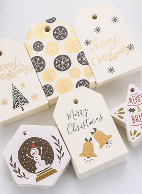 50/100Pcs Merry Christmas Tags Labels Gift Wrapping Paper Ha