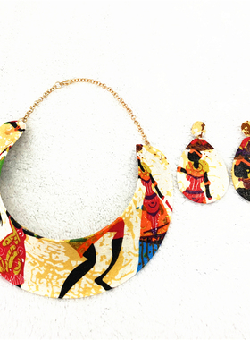 非洲布艺风情女项炼夸张项圈 african necklace choker women