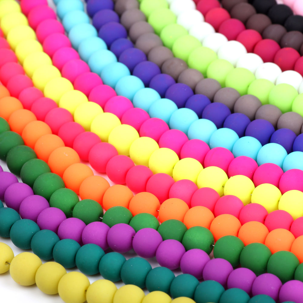 olingart玻璃马卡龙色散珠8MM