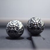 纯银diy复古纯银925银龙珠手串珠银配件手工银配饰圆形男士 银手链