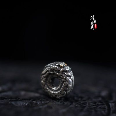 S925纯银龙扣隔片嵌铜配珠顶珠腰珠西藏特色文玩文玩手串配饰配串