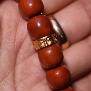 原创银925银镀金佛一念跑环隔片隔珠手串手链diy文玩配珠配饰