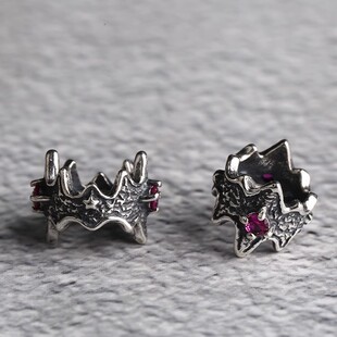 925银镶钻夜王皇冠隔片文玩星月凤眼菩提百香籽荆棘王冠卡环配饰