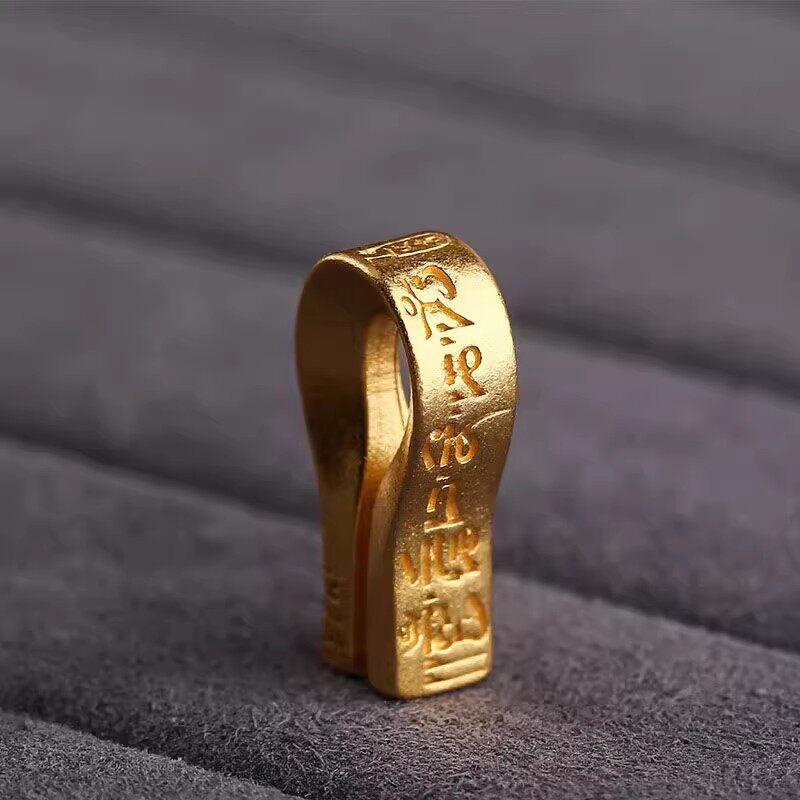 925纯银经文卡子银镀金古法金diy吊坠挂件饰品配件星月佛珠