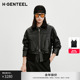 H·GENTEEL荷高2025女复古油蜡皮翻领皮衣外套 气系列 小 皮