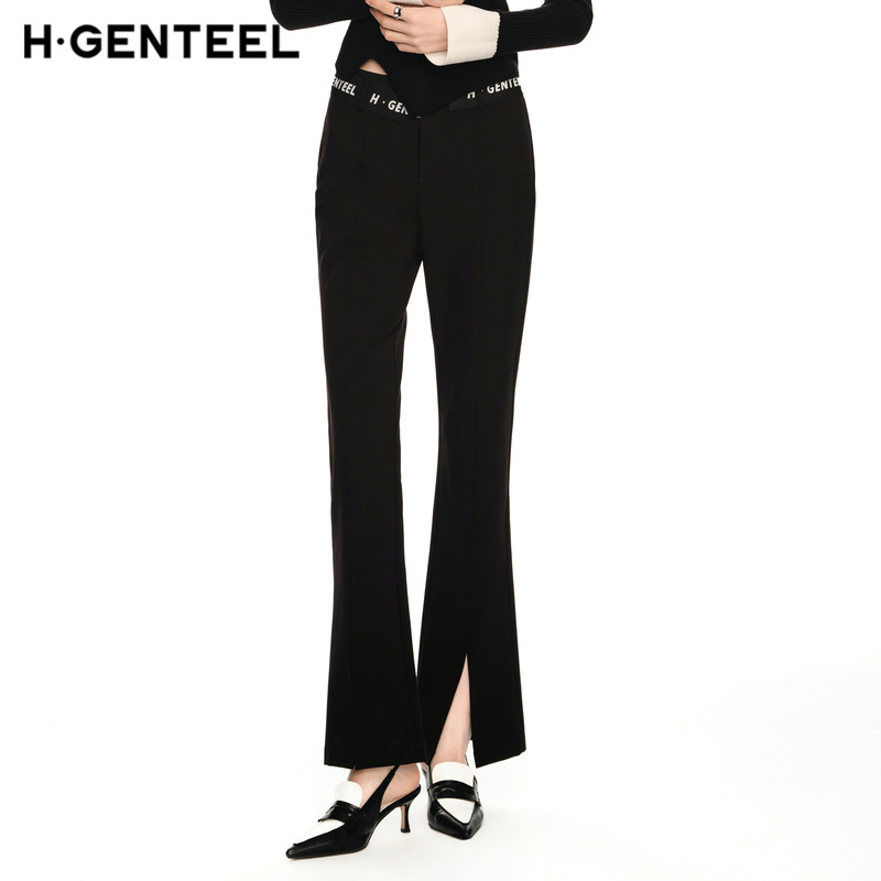 H·GENTEEL荷高新款春装女内磨毛温暖贴肤喇叭修身长裤茶茶裤,女装/女士精品,休闲裤,淘宝优惠券,粉丝福利购,淘宝优惠卷
