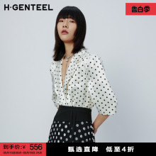 H·GENTEEL荷高新品女波点舒适职场三醋酸西装外套