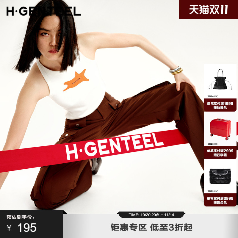 针织背心荷高撞色工装