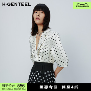 外套 H·GENTEEL荷高新品 女波点舒适职场三醋酸西装