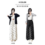 肌理感奶芙山本裤女春秋韩系高腰垂感休闲宽松直筒遛弯拖地阔腿裤，女装休闲裤，搜酷衣阁