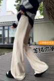 微喇毛呢裤子女2026新款秋冬加绒加厚醋酸羊毛小个子休闲喇叭长裤，女装休闲裤，搜酷衣阁