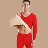 男款-红色【AB面德绒套装】