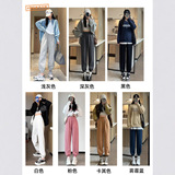 黑色运动裤女款2026新款春秋薄款美式束脚卫裤小个子休闲显瘦哈伦，女装休闲裤，搜酷衣阁