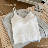 本命年红色内衣吊带背心女带胸垫外穿秋冬修身内搭免穿文胸一体式，抹胸，搜酷衣阁