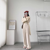 2026新款糯米裤女秋冬加绒加厚新款高腰小个子慵懒软糯春秋阔腿裤，女装休闲裤，搜酷衣阁