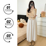 灰色针织半身裙女2026新款秋季高腰a字南瓜裙大码胖mm显瘦糯米裙，女装半身裙，搜酷衣阁