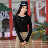 【加工定制】石墨烯打底衫女2025秋冬新款圆领宽松修身长袖T恤衣，保暖内衣，搜酷衣阁