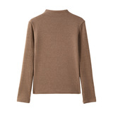 W秋冬季仿羊绒磨毛打底衫女式基础款加厚保暖半高领正肩内搭上衣，保暖内衣，搜酷衣阁