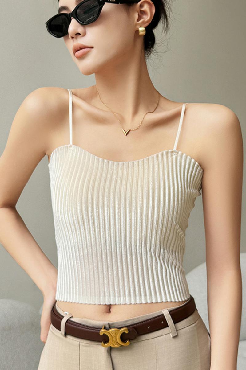 2025新款冰丝美背高级感吊带背心女可外穿遮副乳修身显瘦短款上衣，女装背心吊带，搜酷衣阁