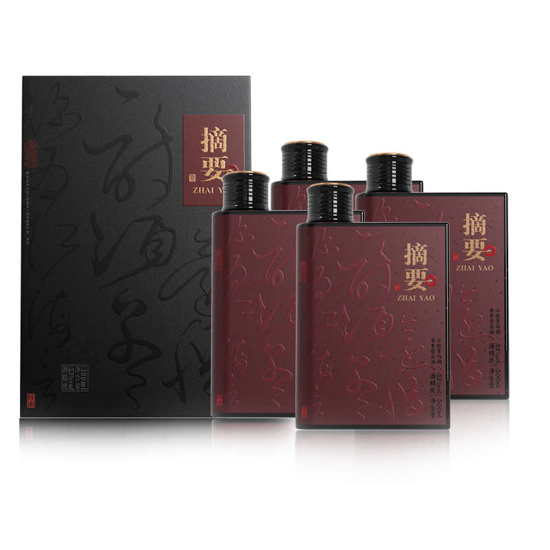 摘要酒 唐诗版 53度 500ml*4整箱装 酱香型白酒 送礼摆柜收藏贵州