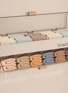 内衣内裤袜子三合一收纳盒透明带盖分隔壁挂式整理盒衣柜家用神器