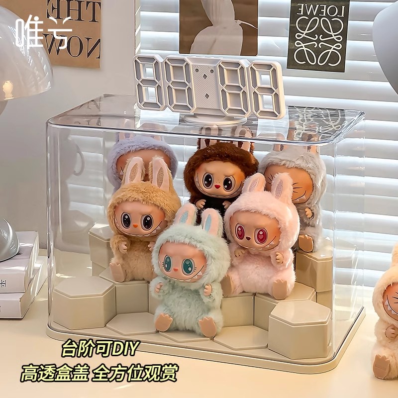 labubu展示盒拉布布坐坐派对收纳