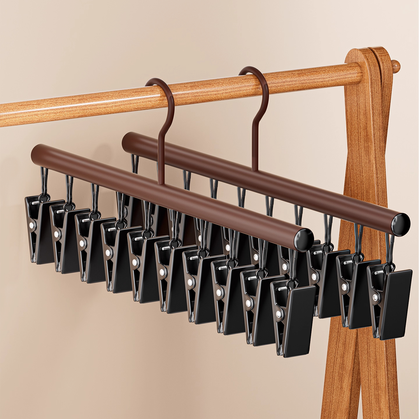 [国补15%]日本袜子晾衣架多夹子家用不锈钢内衣内裤多功能袜架子