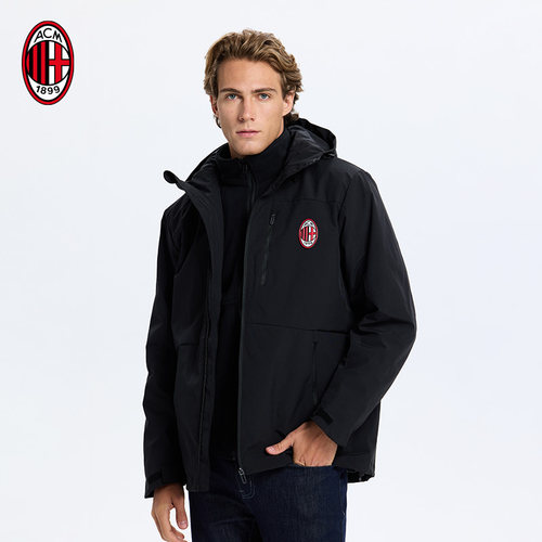 AC米兰三合一冲锋衣风雨衣内含摇粒绒内胆米兰冲锋衣冬季御寒外套