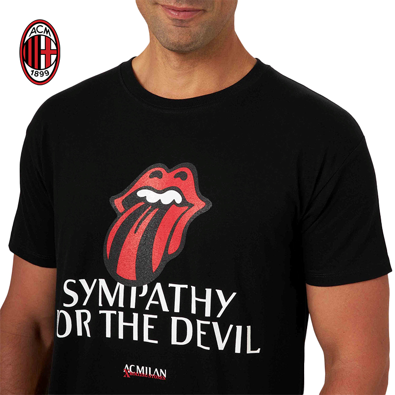 AC米兰滚石乐队联名黑色短袖T恤