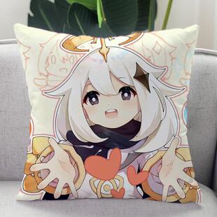 原神周边抱枕派蒙刻晴动漫二次元可莉派蒙芭芭拉安柏定制玩偶靠垫