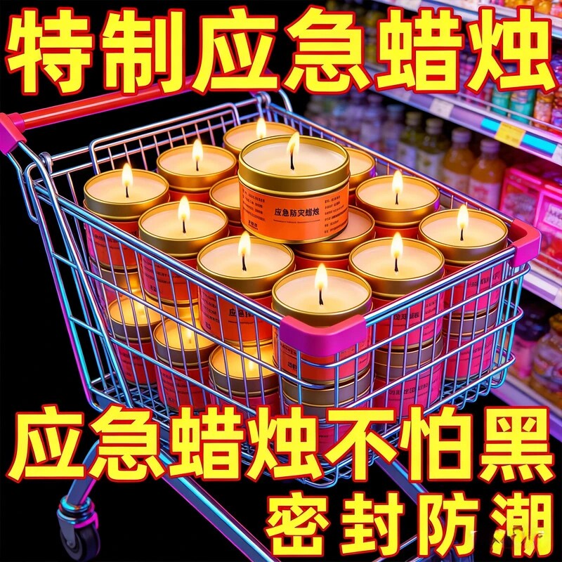 应急防灾蜡烛家无烟无味红白战备地震点火蜡烛厨房点火器点蜡烛