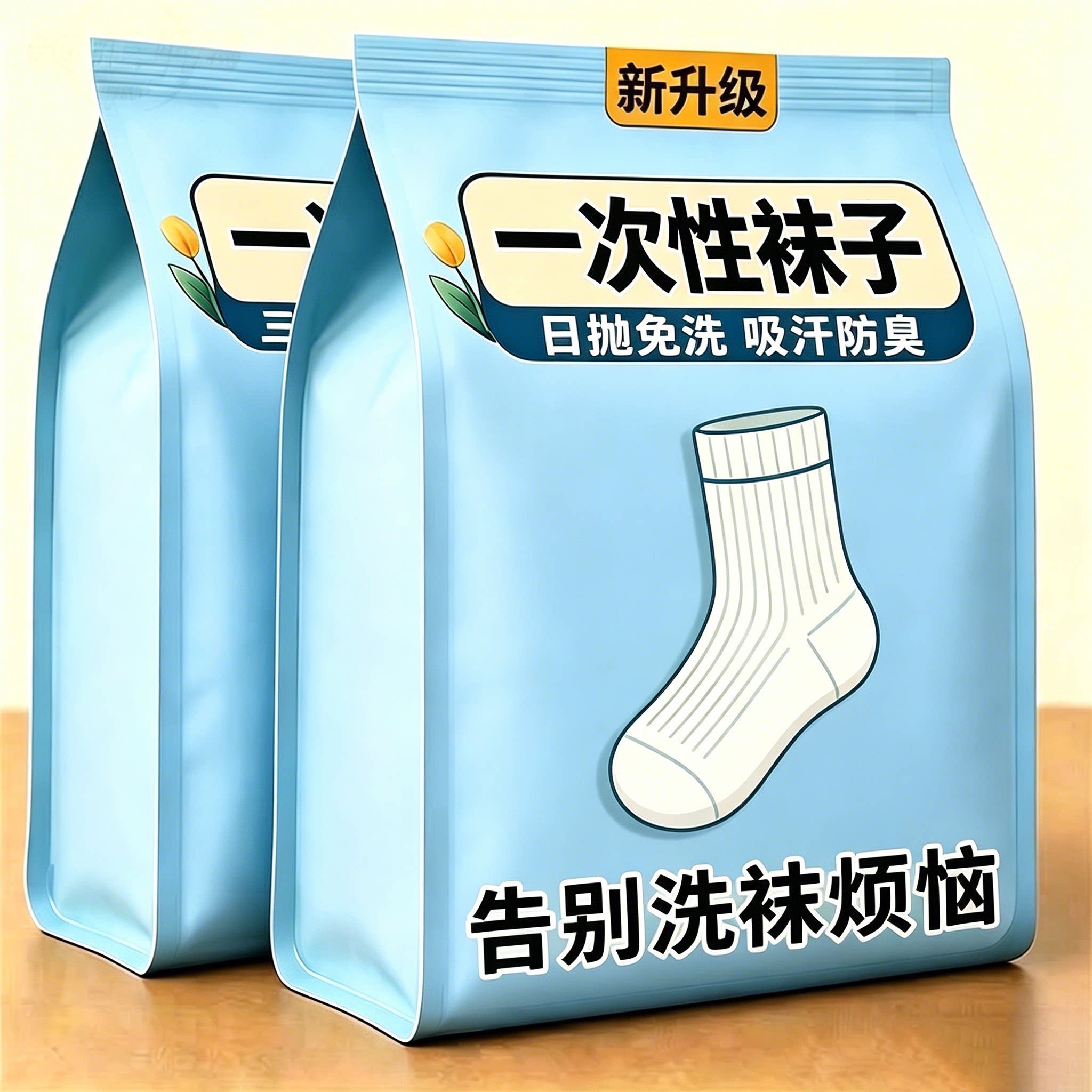50装日抛一次性免洗船袜护跟