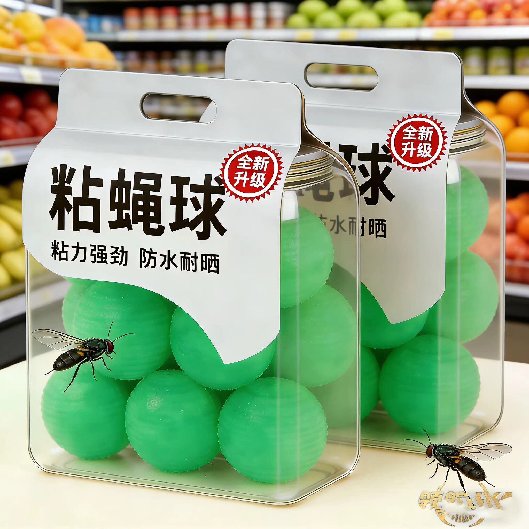 家用驱赶粘蝇球小黑飞虫子苍蝇强效粘贴室内室外粘虫器贴纸新品