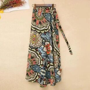 beach 女高腰开叉包臀不规则沙滩裙High hip split skirt waisted