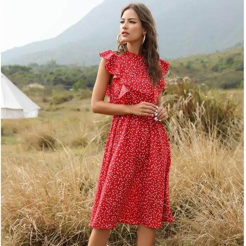圆领无袖中腰连衣裙Round-neck, sleeveless, mid-rise dress