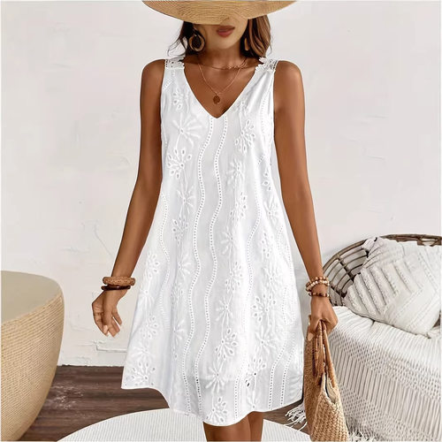 纯色无袖女士连衣裙   Solid color sleeveless women's dress