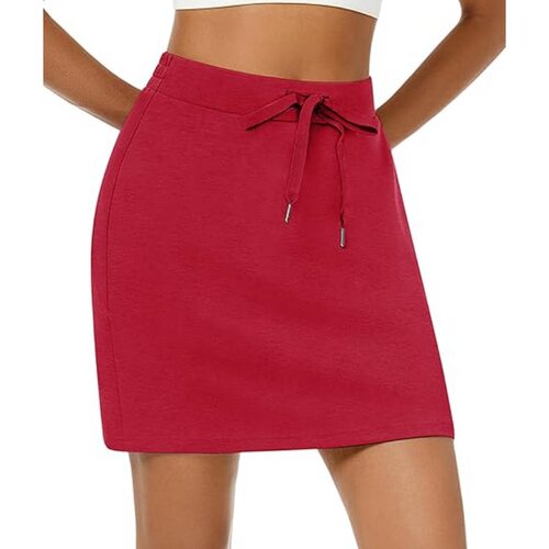 High waisted drawstring sports short skirt高腰抽绳运动短裙