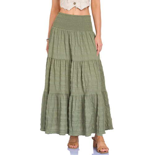 松紧女士半身长裙   Elastic women's half length long skirt
