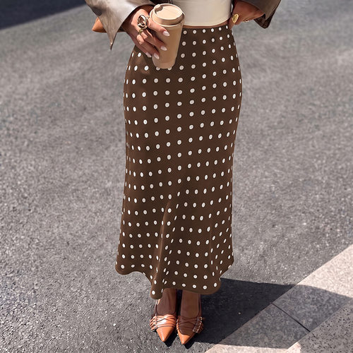 High waisted polka dot fish tail skirt 高腰波点鱼尾半身裙