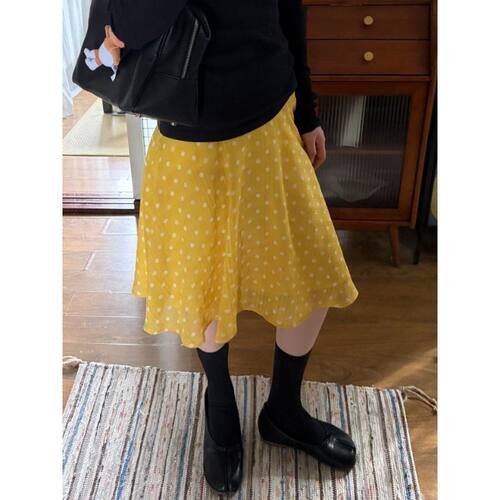 大码波点女士半身中裙Largesizepolkadotwomen'shalflength skirt