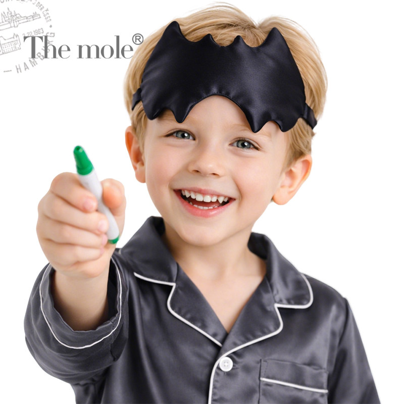 The mole真丝蝙蝠侠DIY手绘眼罩桑蚕丝睡眠遮光舒适儿童创意绘画