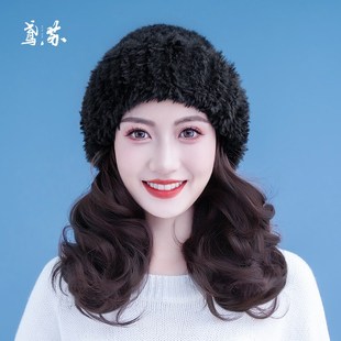 假发帽子女款2024新款冬季短卷发针织帽短发戴帽子假发一体可拆卸