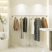 上墙网红挂衣杆不锈钢货架落地挂衣架 童装 服装 店展示架陈列架女装